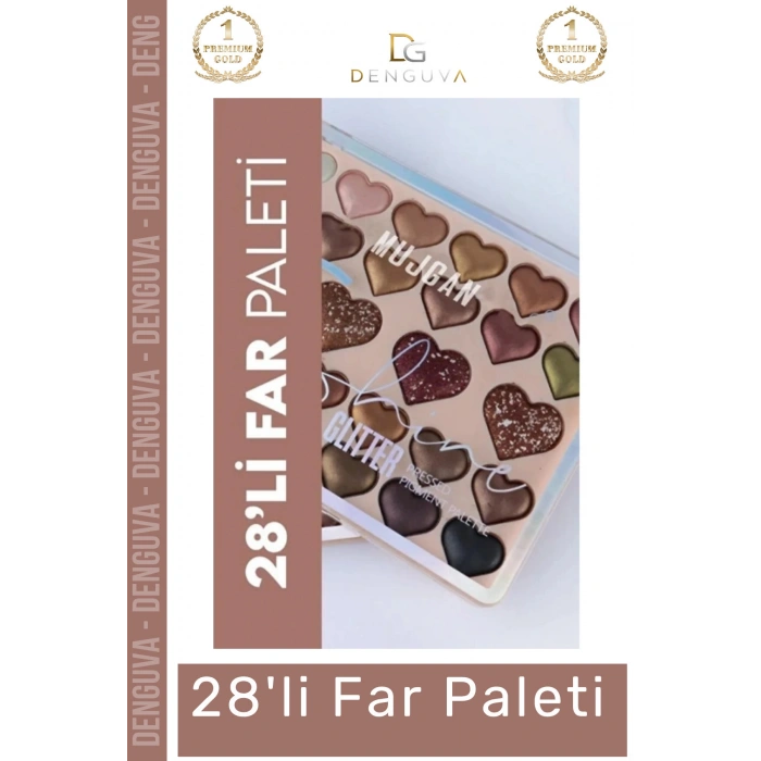 #FarPaleti Sedefli Shine Kalp Tasarım 56 Renk Profesyonel Yoğun Pigment Tozutmaz Far Paleti 2li Set
