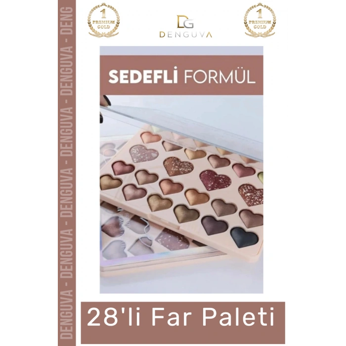 #FarPaleti Sedefli Shine Kalp Tasarım 56 Renk Profesyonel Yoğun Pigment Tozutmaz Far Paleti 2li Set