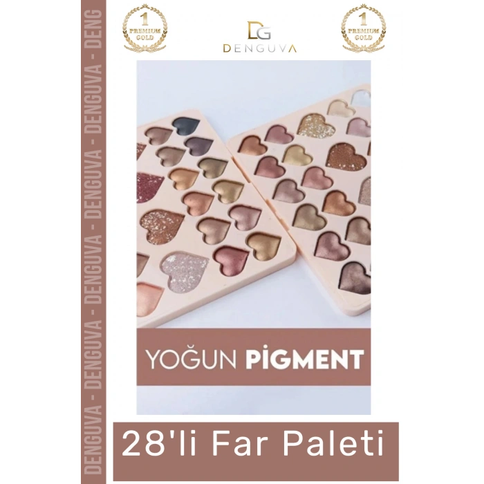 #FarPaleti Sedefli Shine Kalp Tasarım 56 Renk Profesyonel Yoğun Pigment Tozutmaz Far Paleti 2li Set