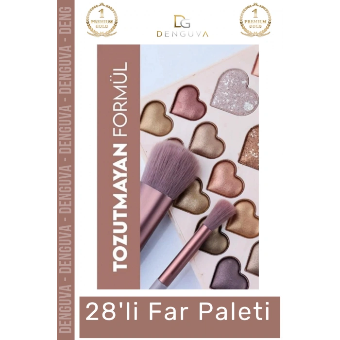 #FarPaleti Sedefli Shine Kalp Tasarım 56 Renk Profesyonel Yoğun Pigment Tozutmaz Far Paleti 2li Set