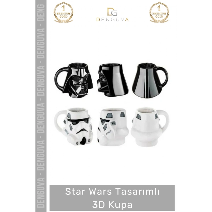 #3DBardak Star Wars Stormtrooper Tasarımlı El Yapımı Seramik Dekoratif Kupa 14 x 15 cm 3D Bardak