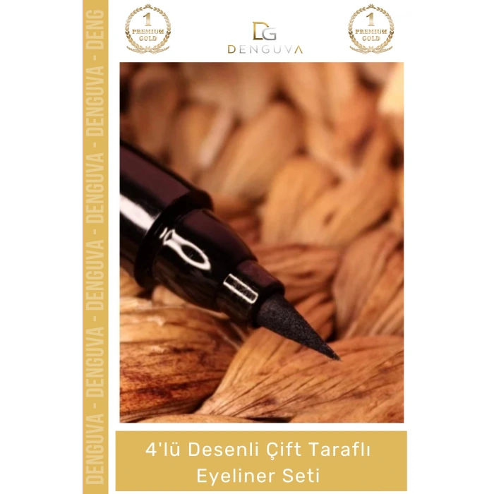 #EyelinerSeti Kalıcı Siyah Damgalı Yıldız Ay Kalp Çiçek Makyaj 4lü Desenli Çift Taraflı Eyeliner Seti