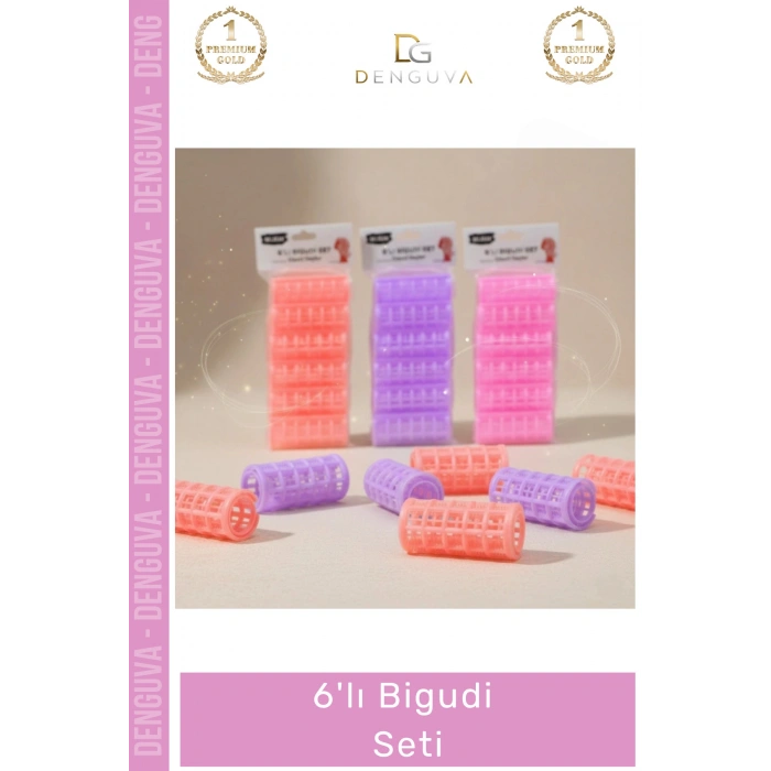 #BigudiSeti Isısız Saç Şekillendirici Hacim Veren Dalgalı Doğal Bukle Yapıcı Plastik 6lı Bigudi Set