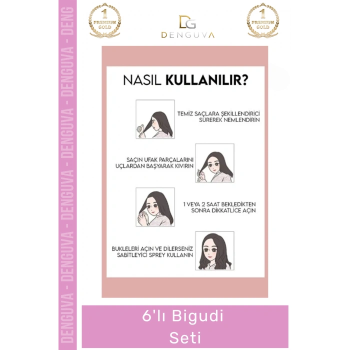 #BigudiSeti Isısız Saç Şekillendirici Hacim Veren Dalgalı Doğal Bukle Yapıcı Plastik 6lı Bigudi Set
