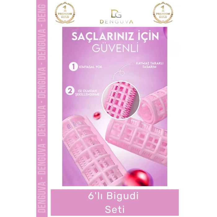 #BigudiSeti Isısız Saç Şekillendirici Hacim Veren Dalgalı Doğal Bukle Yapıcı Plastik 6lı Bigudi Set