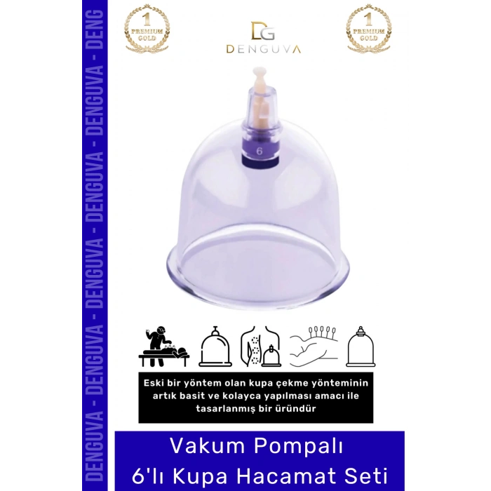#HacamatSeti Profesyonel Vakumlu Pompalı Sağlık Detoks Dayanıklı Hijyenik Hacamax 6 Adet Kupa Seti