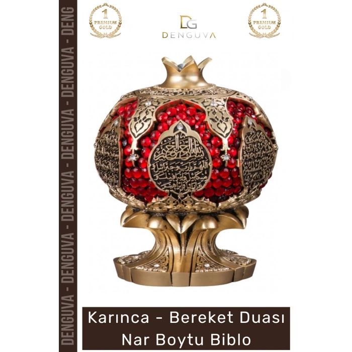 #Biblo Nakkaş Sarı Orta Boy Polyester Bereket Objesi Ayetel Kürsi Bereket Nar Boytu Biblo