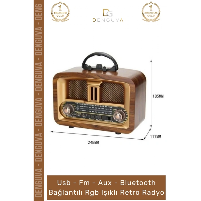 #Radyo Bluetooth FM USB Kart Girişli Taşınabilir Everton Ses Sistemi Aux Şarjlı Nostaljik Radyo