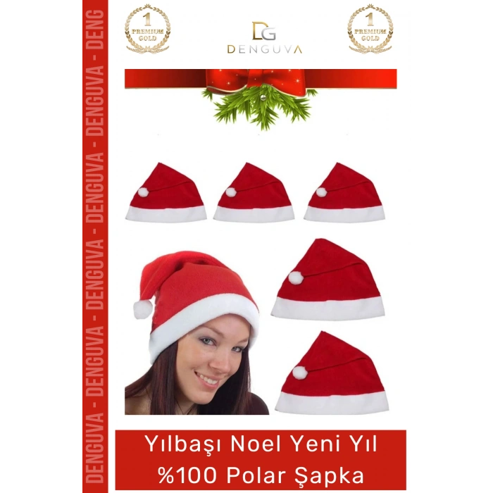#Şapka Kırmızı Yılbaşı Kostüm Aksesuarı Çocuk Yetişkin Şık Noel Baba 100 Polar Şapka 1 Adet