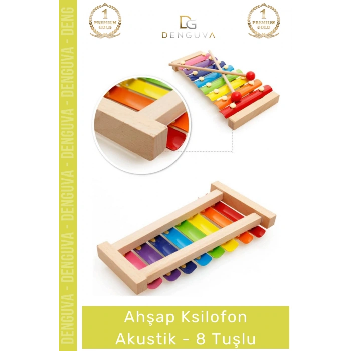 #Ksilofon Renkli Ahşap Eğitici Müzik Aleti Çocuk Gelişim Destekli Ksilofon Akustik Tangram Hediyeli