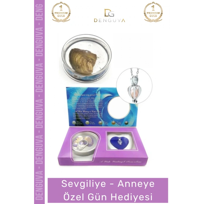 #Kolye Gerçek Kültür İncisi İstiridye Tasarım Şık Kutulu Zarif Hediye İnci Kolye Aksesuar Seti