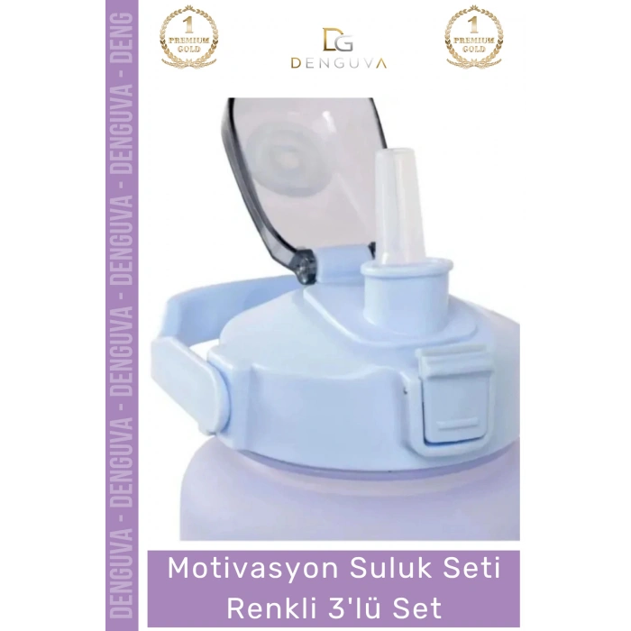 #Suluk Sağlıklı Tritan BPA İçermeyen Sızdırmaz 2000ml 750ml 300ml 3lü Motivasyon Suluk Seti