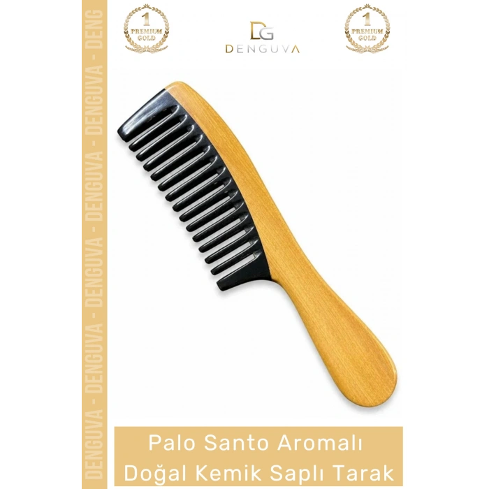 #KemikTarak El İşçiliği Palo Santo Antistatik Ergonomik Şifalı Dişli Doğal Kemik Saplı Tarak