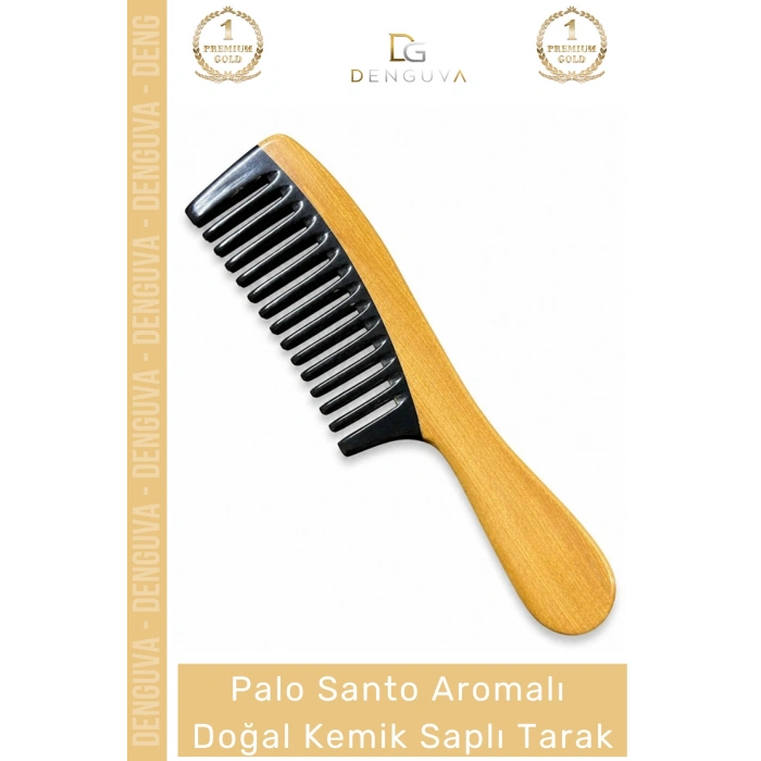 #KemikTarak El İşçiliği Palo Santo Antistatik Ergonomik Şifalı Dişli Doğal Kemik Saplı Tarak