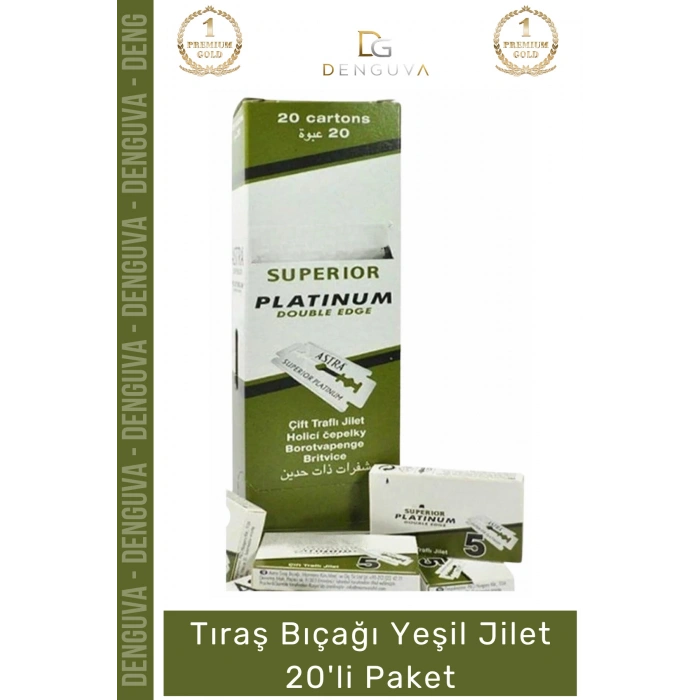 #Jilet Paslanmaz Çelik Profesyonel Seri Berber Kalitesi Keskin Bıçak Yeşil Jilet 20li Paket