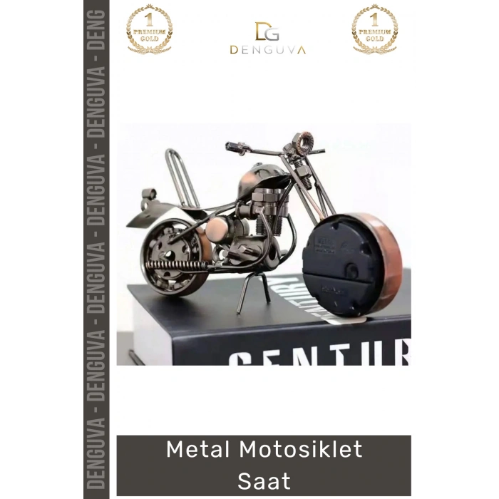 #Saat Dekoratif Vintage Hediyelik Nostaljik Ofis Masası Motorcu Şık Metal Masa Motosiklet Saat