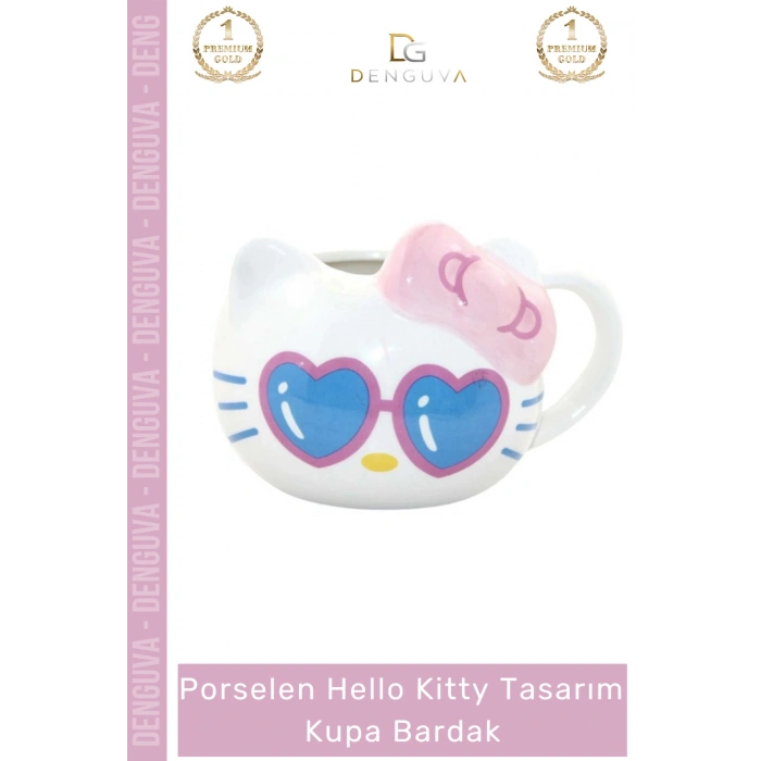 #Bardak Porselen Şık Tasarım Dekoratif 225 ml Hediye Kaliteli Dayanıklı Hello Kitty Kupa Bardak