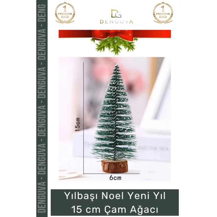 #SüsAğacı Yılbaşı Masa Üstü Dekoratif Hediyelik Süslemeli Şık Yapay Sedir Ağacı 15cm 1 Adet