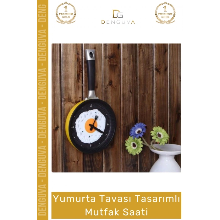 #Saat Dekoratif Tasarım Modern Teflon Görünümlü Şık Hediye Duvar Yumurta Tavası Mutfak Saati