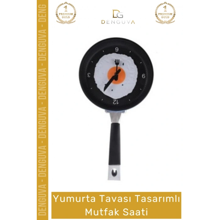 #Saat Dekoratif Tasarım Modern Teflon Görünümlü Şık Hediye Duvar Yumurta Tavası Mutfak Saati