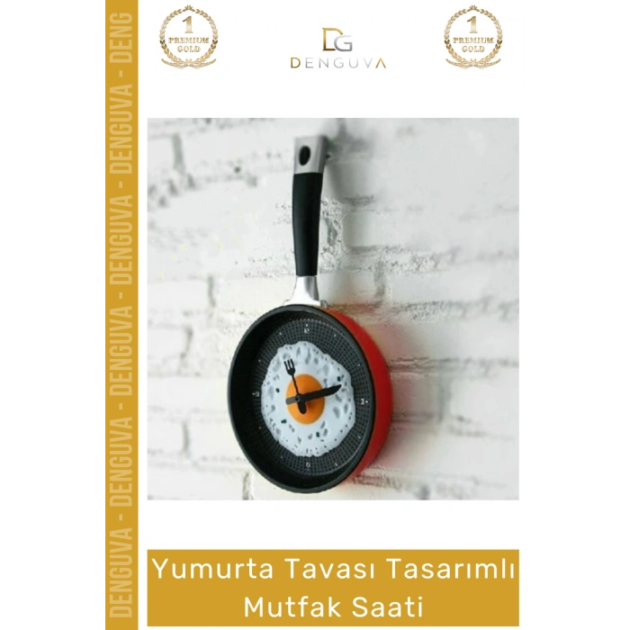 #Saat Dekoratif Tasarım Modern Teflon Görünümlü Şık Hediye Duvar Yumurta Tavası Mutfak Saati