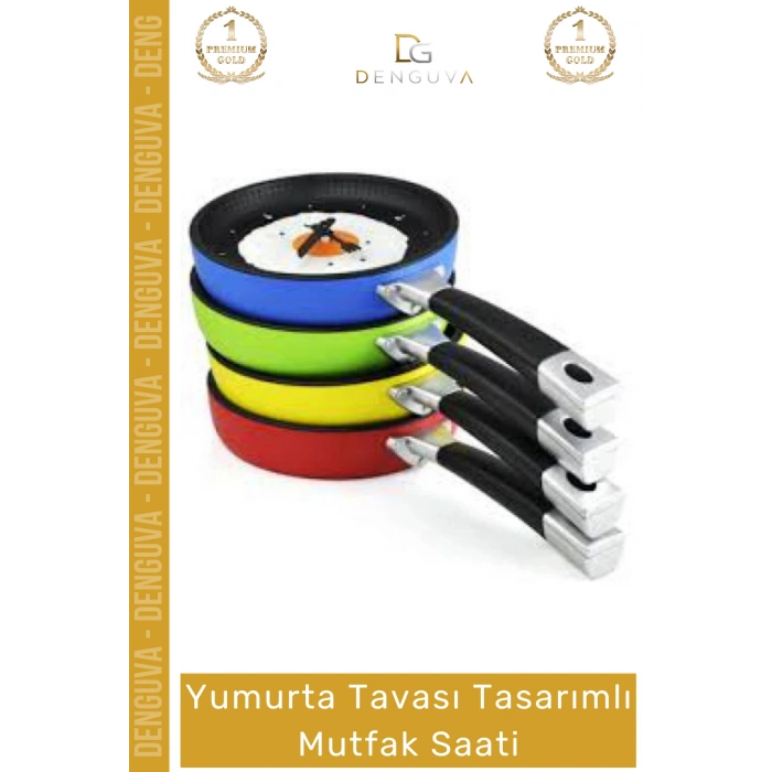 #Saat Dekoratif Tasarım Modern Teflon Görünümlü Şık Hediye Duvar Yumurta Tavası Mutfak Saati