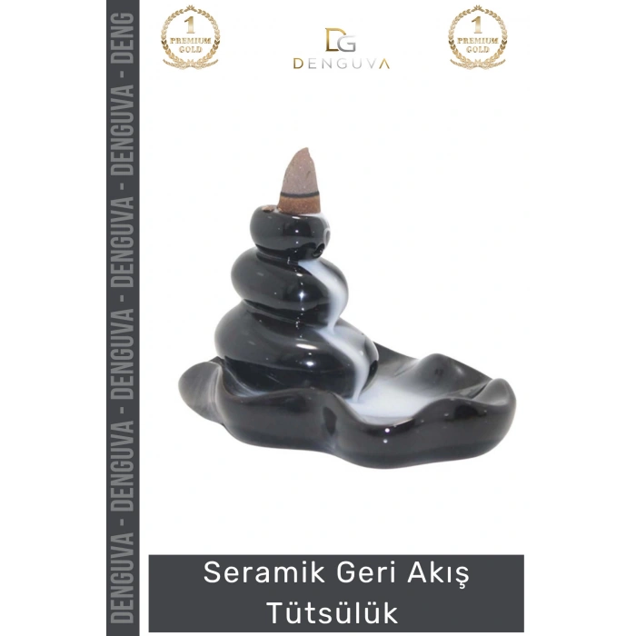 #Tütsülük İthal Seramik Dekoratif Şelale Desenli Şık Aromatik Hediye Modern Oda Kokusu Biblo 8*12 Cm