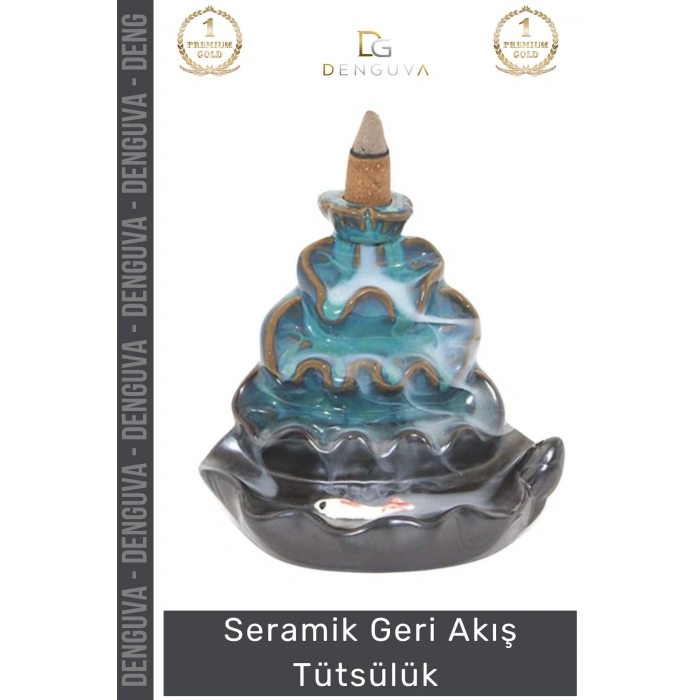 #Tütsülük İthal Seramik Dekoratif Geri Akışlı Tütsülük Estetik Hediyelik Oda Kokusu Biblo 10*11 Cm