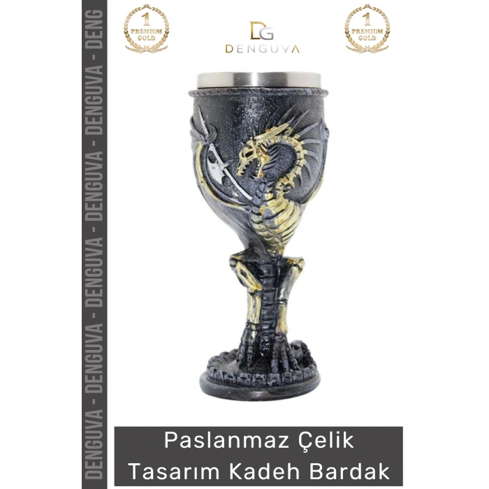 #Bardak Paslanmaz Çelik Dekoratif Tasarım Şık Lüks Dayanıklı Hediye 180 ML Kadeh Bardak 19*7 Cm