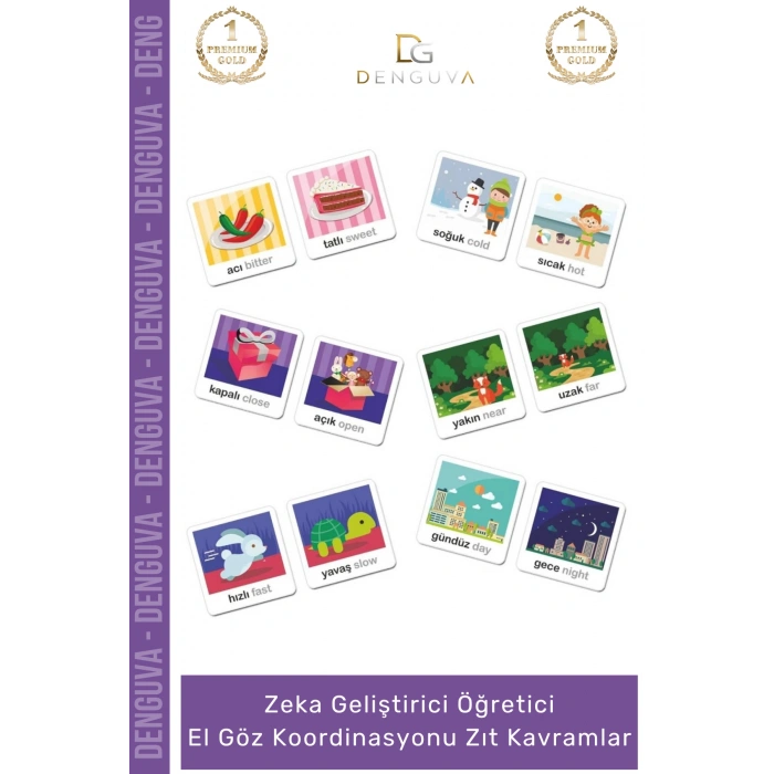 #Oyuncak Eğitici Zeka Geliştiren Dil Öğrenimi Aktivite Seti Güvenli Hobi 48 Parça Zıt Kavramlar