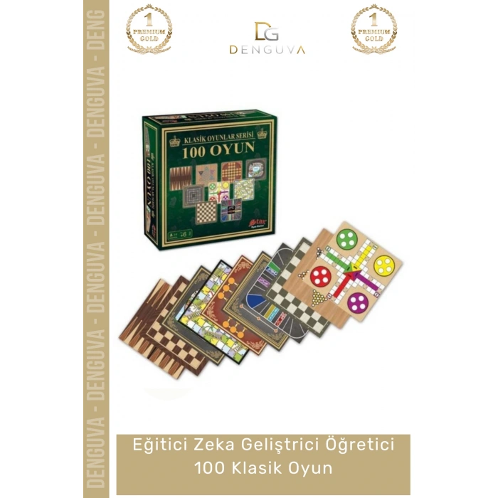 #KutuOyunu Premium Eğitici Zeka Geliştirici Öğretici Eğlence Seti Aile Arkadaş 100 Classic Oyun