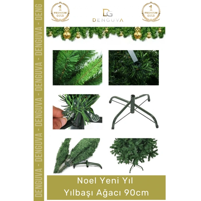 #YılbaşıAğacı Yılbaşı Çam Ağacı Sık Yapraklı Kaliteli Dekoratif Yeşil Ayaklı Yeni Yıl Noel Paket 90 Cm