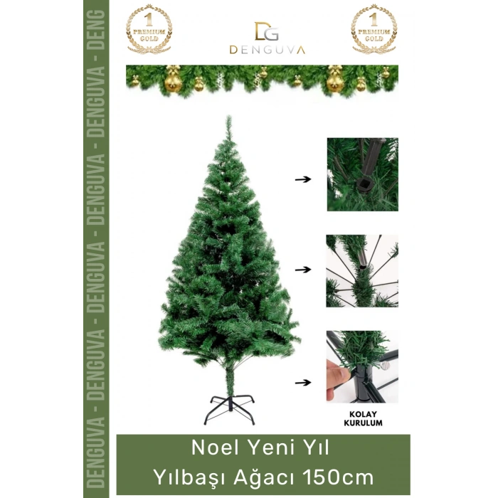 #YılbaşıAğacı Kaliteli Dekoratif Lüks Yılbaşı Çam Ağacı Sık Yapraklı Yeşil Noel Paket 150 Cm 240 Dal