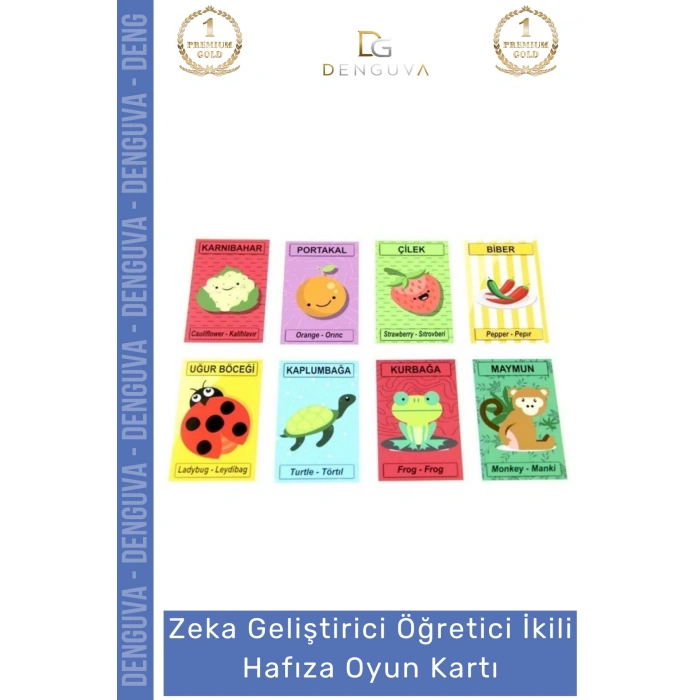 #HafızaOyunu Çocuk Eğitici Dikkat Algı Odaklanma Geliştirici Zeka 108 Kart İkili Hafıza Oyun Kartı