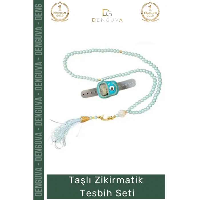 #Zikirmatik Taşlı Zikirmatik LCD Ekranlı Hafızalı Hac Umre Mevlüt Kutulu 99lu İnci Tesbih Set