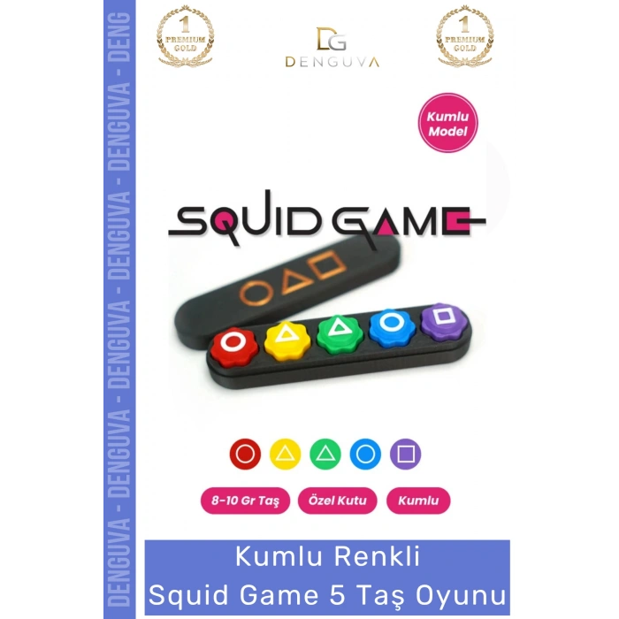 #Oyuncak Çocuk Eğitici Zeka Geliştirici Kumlu Ağır Renkli Strateji Seti Squid Game 5 Taş Oyunu