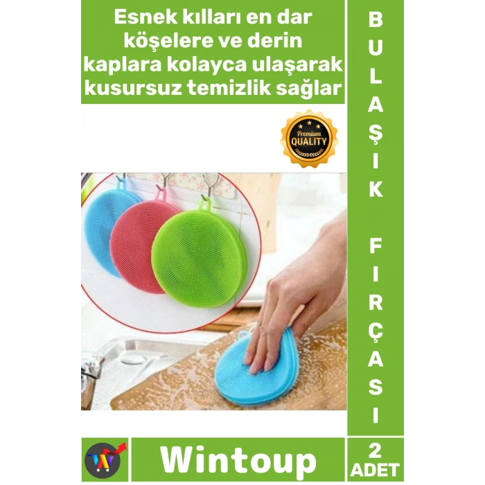#Fırça Esnek Hijyenik Dayanıklı Kaliteli Mutfak Tükenmeyen Silikon Bulaşık Yıkama Fırçası 2 Adet