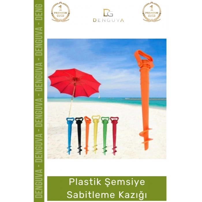 #Kazık Plaj Bahçe Kamp Spiral Toprak Zemin Tutucu Aparatı Dayanıklı Plastik Şemsiye Sabitleme Kazığı