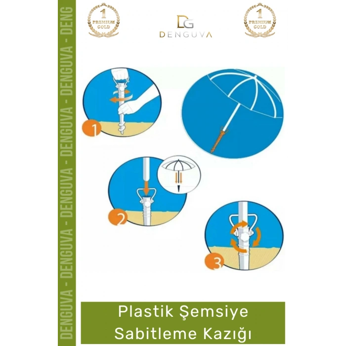 #Kazık Plaj Bahçe Kamp Spiral Toprak Zemin Tutucu Aparatı Dayanıklı Plastik Şemsiye Sabitleme Kazığı