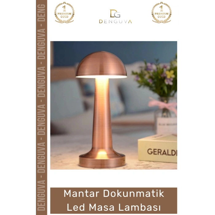 #Lamba Mantar Şarjlı Dimlenebilir Modern Tasarım Ofis Gece Okuma Dokunmatik LED Masa Lambası