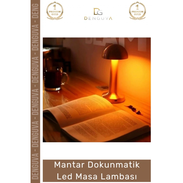 #Lamba Mantar Şarjlı Dimlenebilir Modern Tasarım Ofis Gece Okuma Dokunmatik LED Masa Lambası