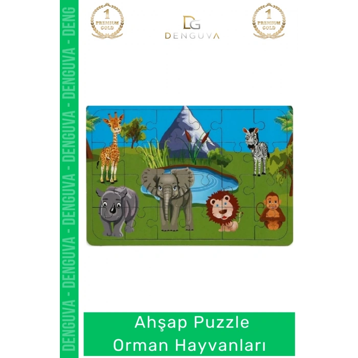 #Puzzle Eğitici Ahşap Puzzle Oyuncak Çocuk Gelişim Seti Doğal Hobi Orman Hayvanları 24 Parça