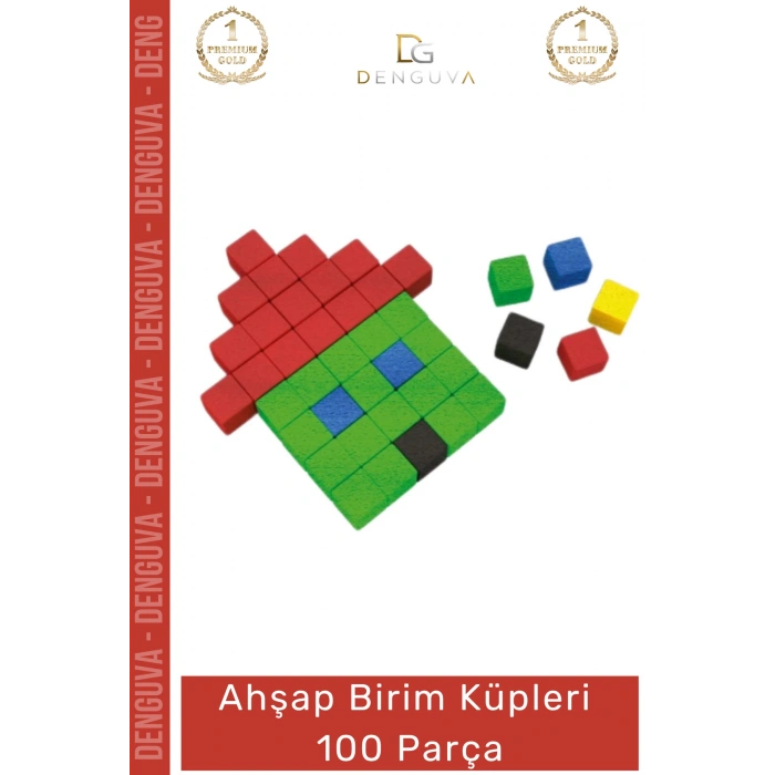 #AhşapKüpler Eğitici Doğal Materyal Geometrik Blok Zeka Geliştirici Seti Ahşap Birim Küpleri 100 Parça