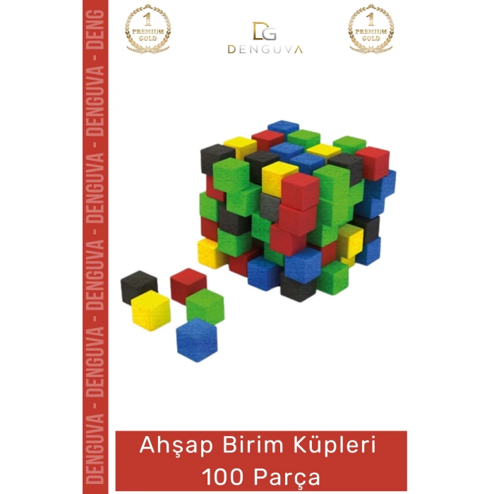 #AhşapKüpler Eğitici Doğal Materyal Geometrik Blok Zeka Geliştirici Seti Ahşap Birim Küpleri 100 Parça