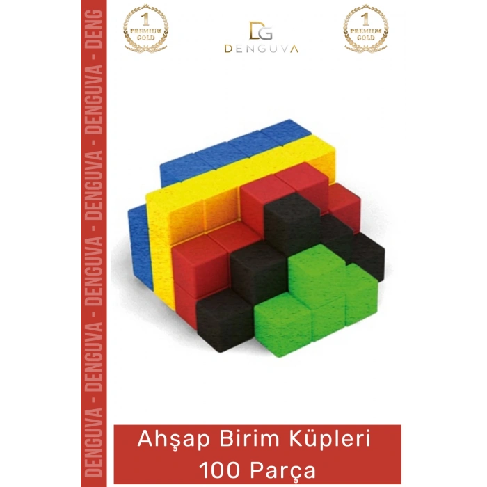 #AhşapKüpler Eğitici Doğal Materyal Geometrik Blok Zeka Geliştirici Seti Ahşap Birim Küpleri 100 Parça