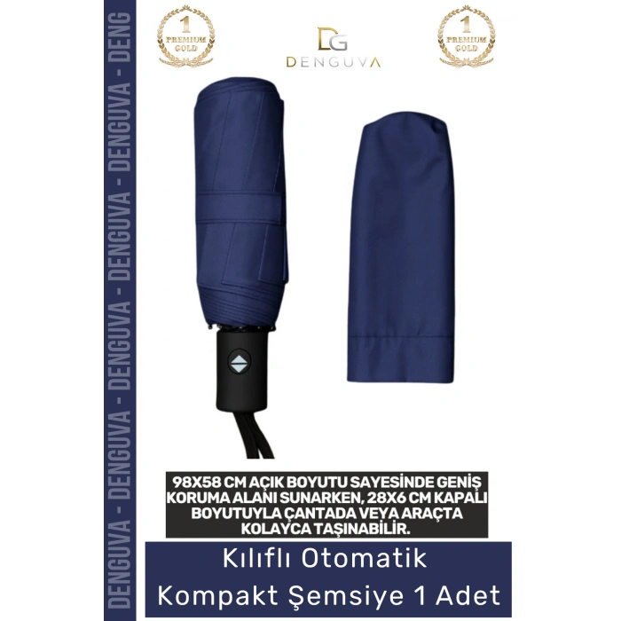 #Şemsiye Kılıflı Otomatik Su Geçirmez Dayanıklı Rüzgar Dirençli Ergonomik Kompakt Yağmur Şemsiye