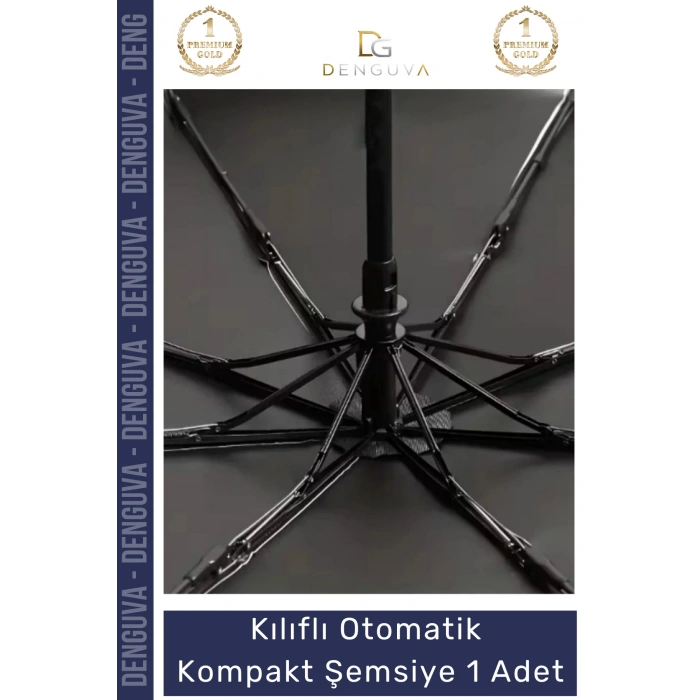 #Şemsiye Kılıflı Otomatik Su Geçirmez Dayanıklı Rüzgar Dirençli Ergonomik Kompakt Yağmur Şemsiye
