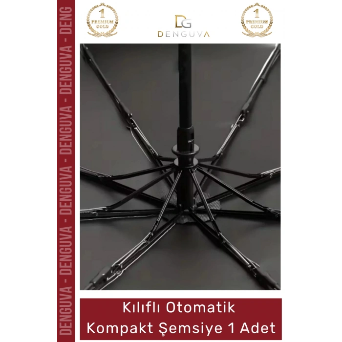 #Şemsiye Kılıflı Otomatik Su Geçirmez Dayanıklı 8 Telli Şık Ergonomik Çanta Boy Kompakt Yağmur Şemsiye