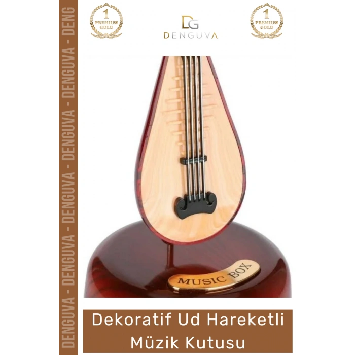#MüzikKutusu Ahşap Görünümlü Dekoratif Dönen Mekanizmalı Otantik Zarif Tasarım Ud Hareketli Müzik Kutusu