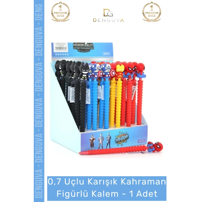 #FigürlüKalem Eğlenceli 0.7 mm Uçlu Ergonomik Kaliteli Tasarım Okul Kahraman Figürlü Kalem - 1 Adet